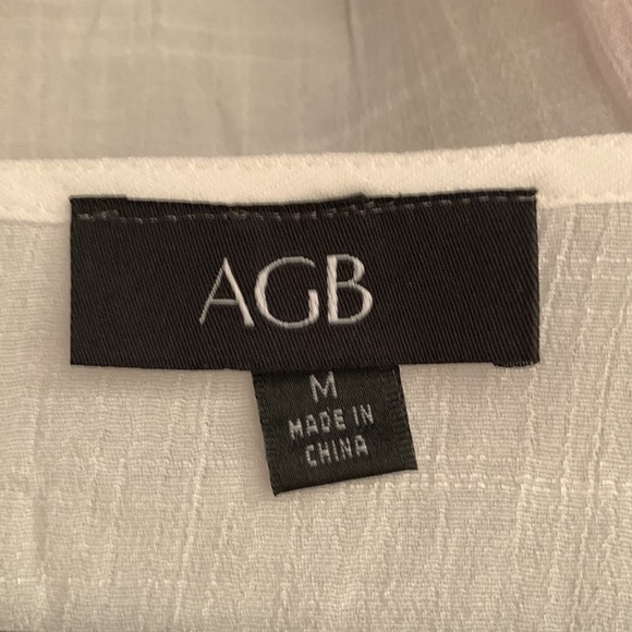 NWT AGB Pink & White Crepe Cold Shoulder  Blouse Size M #006 - Picture 5 of 10